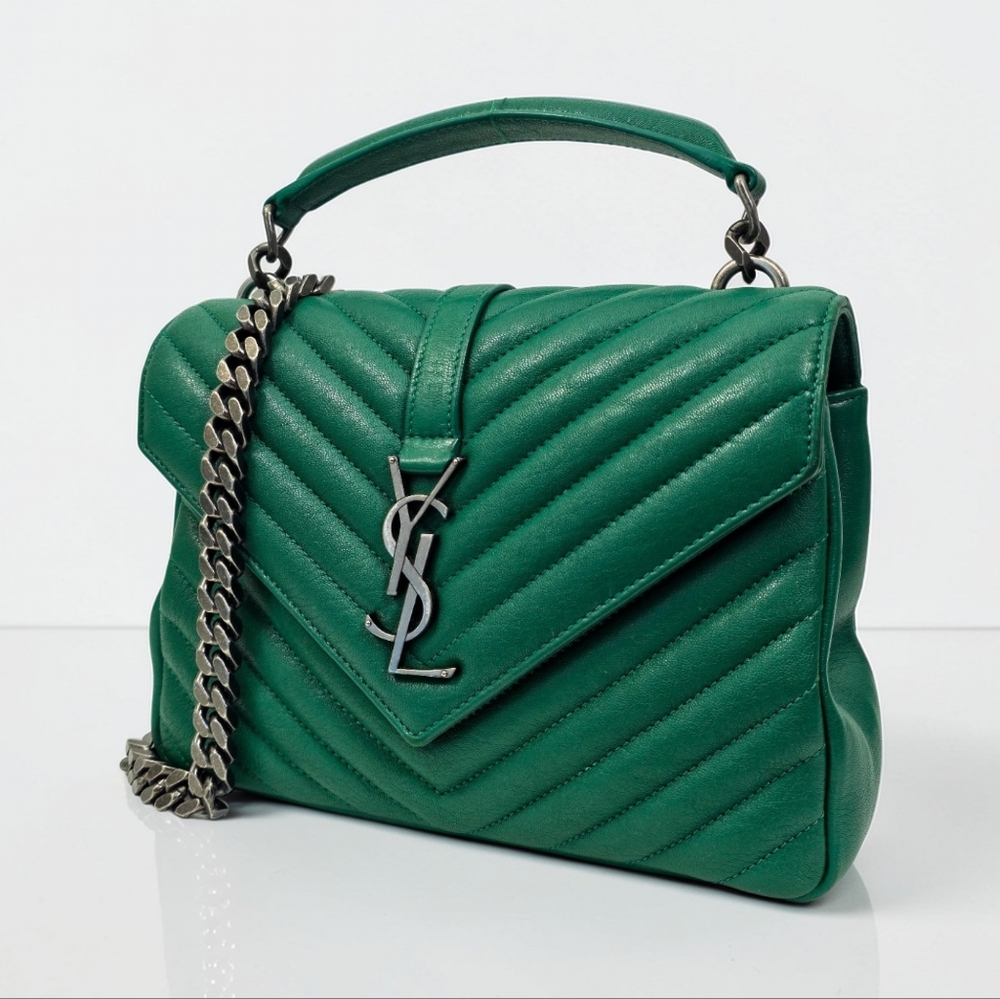 ✨️Authentic Saint Laurent College Medium In Quilted Leather - Picture 9 of 16